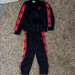 Kids Nike Black and Red Warmups